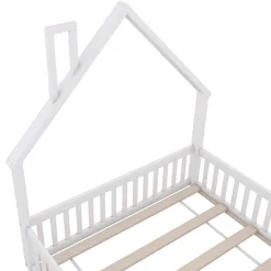 Blackcolors Lit Enfant 140X200Cm Cheminée Pin Blanc* Lit Avec Rangement