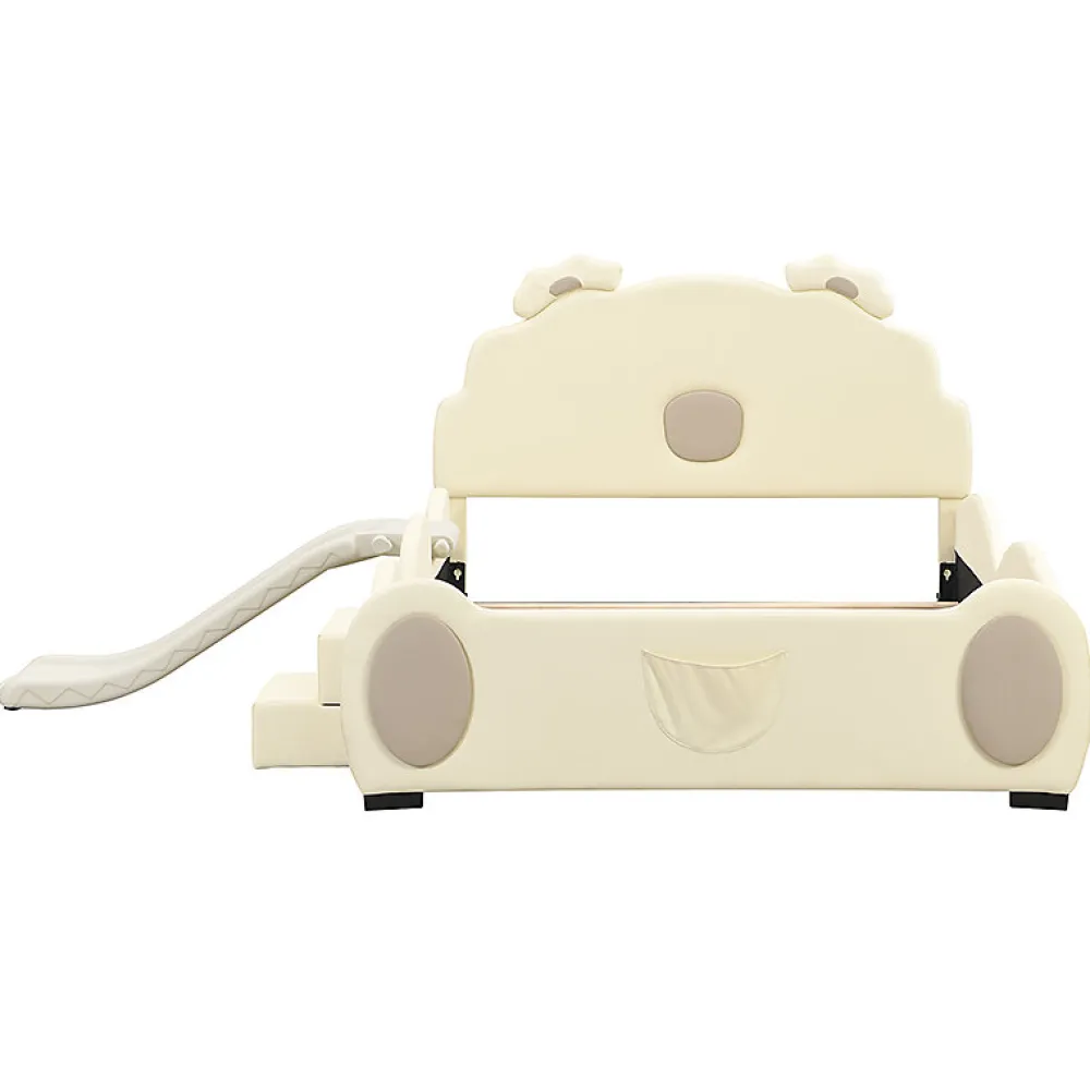 Lit Enfant 140x200cm, Lit Carton avec Toboggan, Beige>Fortuna lai Clearance