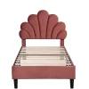 Lit Enfant 90x200cm Tête Fleurs Velours Rouge Haricot>Blackcolors Outlet