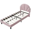 ProximaX Lit enfant/Lit capitonné 90 x 190 cm avec sommier à lattes, tête de lit et dossier réglables, velours, sans matelas, Rose*Enfant Lit Enfant