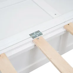 Lit Escamotable 140x200cm, Avec Tiroirs, Petit Étagère, Transformable, Blanc><noscript><img width=