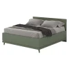 Meublorama Lit et sommier NOKI 160x200 cm vert et bois Style scandinave* Lit Double