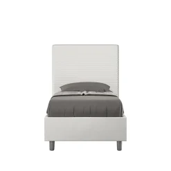 Lit Focus en simili cuir blanc sans sommier rembourré 80x210>Ityhome Best