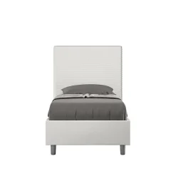 Lit Focus en simili cuir blanc sans sommier rembourré 80x210>Ityhome Best