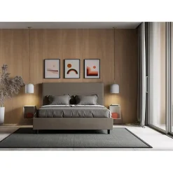 Lit Focus sans sommier rembourré 160x190 simili cuir cappuccino><noscript><img width=