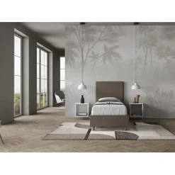 Ityhome Lit Focus sans sommier rembourré 80x190 simili cuir cappuccino* Lit Coffre