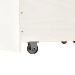 Idimex Lit fonctionnel MIA 90 x 200 cm, en pin massif lasuré blanc et rose* Lit Avec Rangement