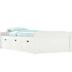 Lit fonctionnel MIA 90 x 190 cm, en pin massif lasuré blanc><noscript><img width=