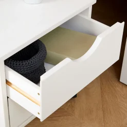 Idimex Lit fonctionnel SABRINA 90x190 cm, en pin massif lasuré blanc* Lit Avec Rangement