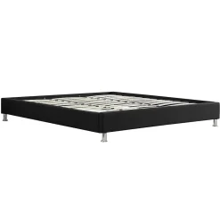 Lit futon double NIZZA, 180 x 200 cm, avec sommier, revêtement en tissu noir><noscript><img width=