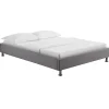 Lit futon double NIZZA, 140 x 190 cm, avec sommier, revêtement en tissu gris>Idimex Hot