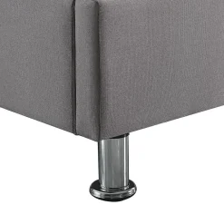 Lit futon double NIZZA, 140 x 190 cm, avec sommier, revêtement en tissu gris><noscript><img width=