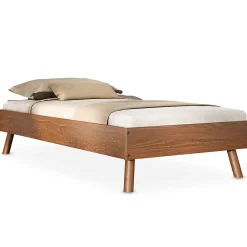Lit futon KARRI 100 x 200 cm, en bois massif - Coloris châtaignier>Idimex New