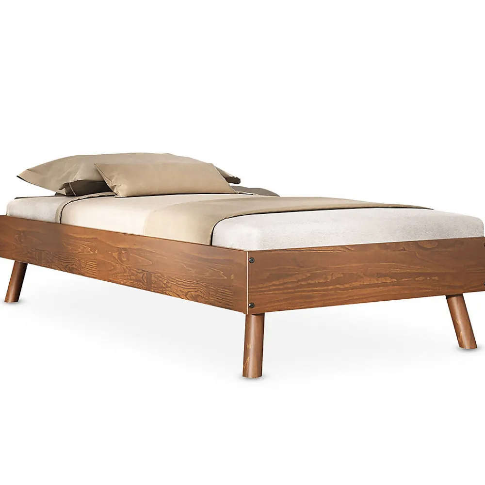Lit futon KARRI 100 x 200 cm, en bois massif - Coloris châtaignier>Idimex New