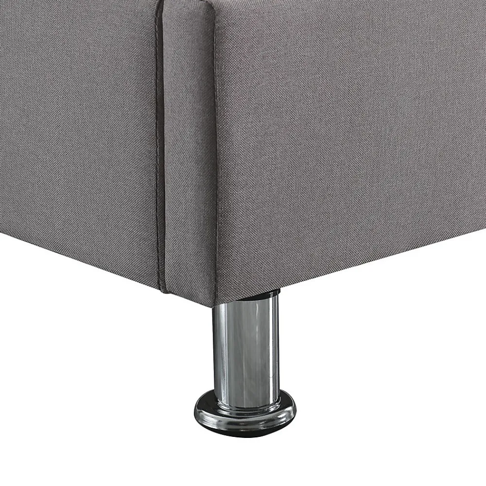 Idimex Lit futon simple NIZZA, 120 x 190 cm, avec sommier, revêtement en tissu gris* Lit Simple
