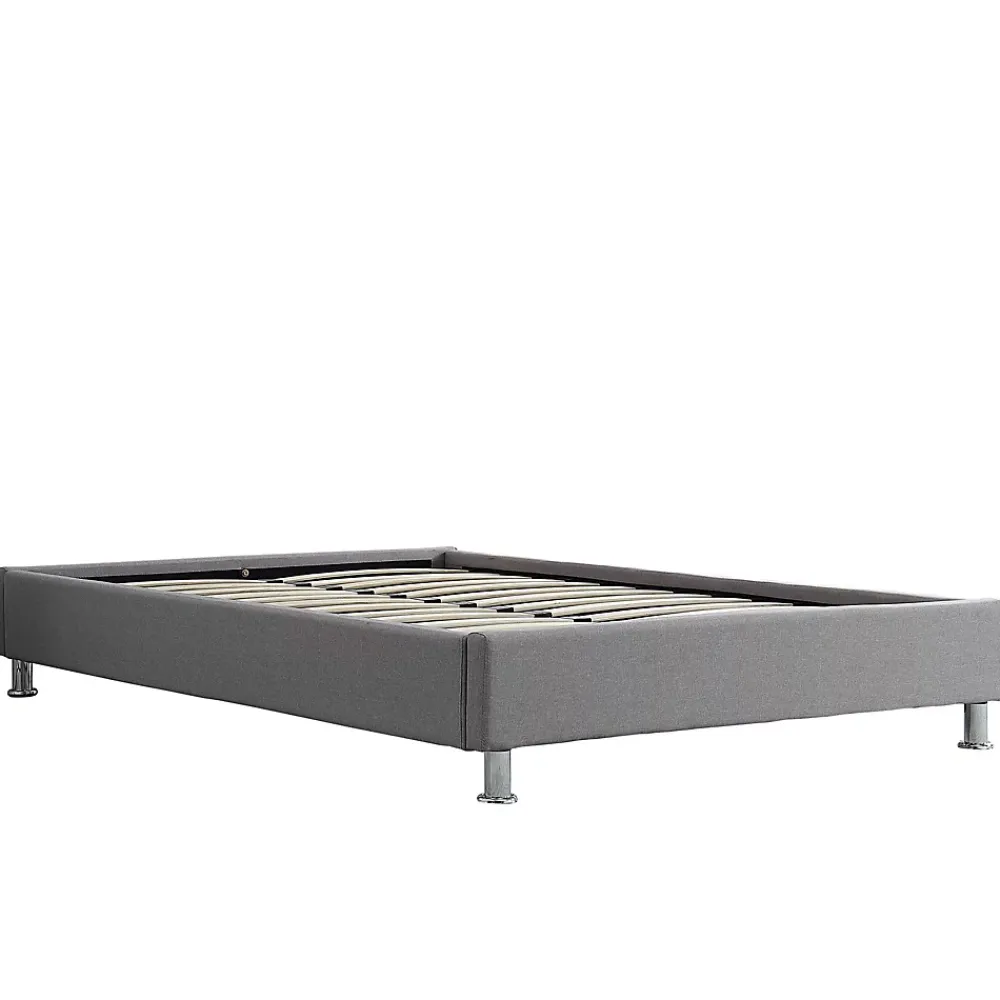 Idimex Lit futon simple NIZZA, 120 x 190 cm, avec sommier, revêtement en tissu gris* Lit Simple