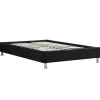 Idimex Lit futon simple NIZZA, 120 x 190 cm, avec sommier, revêtement en tissu noir* Lit Simple
