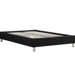 Idimex Lit futon simple NIZZA, 120 x 190 cm, avec sommier, revêtement en tissu noir* Lit Simple