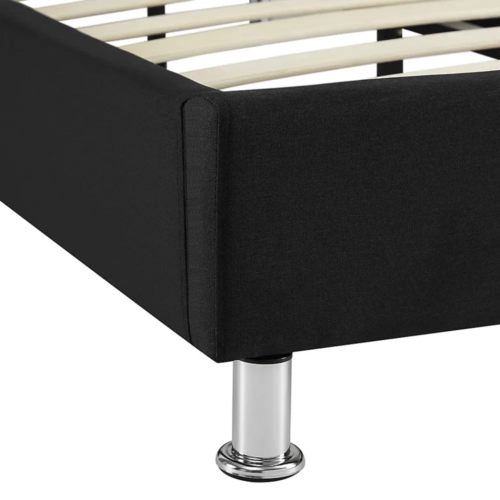 Idimex Lit futon simple NIZZA, 120 x 190 cm, avec sommier, revêtement en tissu noir* Lit Simple