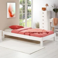 Idimex Lit futon TAIFUN, 90 x 190 cm, en pin massif lasuré blanc* Lit Simple