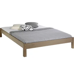 Idimex Lit futon TAIFUN, en pin massif, 140 x 190 cm, lasuré taupe* Lit Double