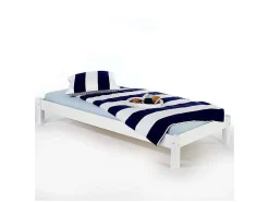 Idimex Lit futon TAIFUN, en pin massif, 90 x 200 cm, lasuré blanc* Lit Simple