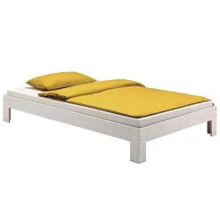 Idimex Lit futon THOMAS, en pin massif, 140 x 200 cm, lasuré blanc* Lit Double