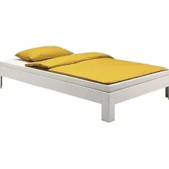 Idimex Lit futon THOMAS, en pin massif, 140 x 200 cm, lasuré blanc* Lit Double