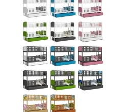 Lit futon THOMAS, en pin massif, 100 x 200 cm, lasuré blanc><noscript><img width=