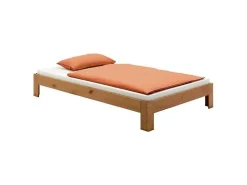 Idimex Lit futon THOMAS, en pin massif, 120 x 200 cm, lasuré couleur campagne* Lit Simple