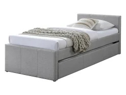 Lit gigogne 90 x 190 cm - Tissu - Gris - DORITALO>Vente-unique Discount
