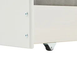 Idimex Lit gigogne avec rangements JESSY, 90 x 190 cm en pin massif lasuré blanc* Lit Gigogne