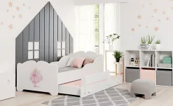 Lit gigogne blanc ARMONA - Princesse rose - 2 x 160 cm x 80 cm>Htmeubles Hot