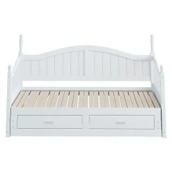 Okwish Lit Gigogne en Bois 90/180x190 cm Extensible avec Tiroirs et Sommier Intégré, Lit Multifonction pour enfant ou Adulte, Blanc* Lit Gigogne