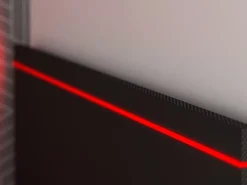 Vente-unique Lit gigogne gamer2 x 90 x 200 cm - Avec bureau - LEDs - Anthracite et rouge + Sommier - VOUANI* Lit Gigogne
