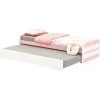 Lit gigogne LORENA en pin massif, 90 x 190 cm, lasuré blanc et rose>Idimex New