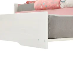 Lit gigogne LORENA en pin massif, 90 x 190 cm, lasuré blanc et rose><noscript><img width=