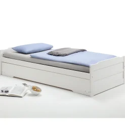 Idimex Lit gigogne LORENA en pin massif, 90 x 200 cm, lasuré blanc* Lit Gigogne
