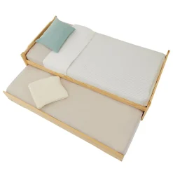 Lit gigogne LORENA en pin massif, 90 x 190 cm, vernis naturel et blanc><noscript><img width=