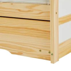 Lit gigogne LORENA en pin massif, 90 x 190 cm, vernis naturel et blanc><noscript><img width=