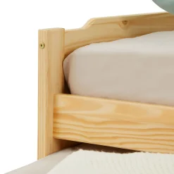 Lit gigogne LORENA en pin massif, 90 x 190 cm, vernis naturel et blanc><noscript><img width=