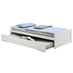 Idimex Lit gigogne LORENA en pin massif, 90 x 190 cm, lasuré blanc* Lit Gigogne