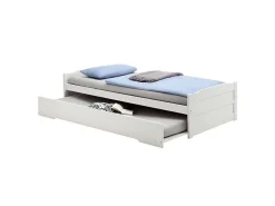 Idimex Lit gigogne LORENA en pin massif, 90 x 190 cm, lasuré blanc* Lit Gigogne