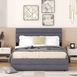 ProximaX Lit gigogne pour adulte et enfant 140 x 200cm & 90 x 190cm avec broche pour deux personnes et deux tiroirs, gris* Lit Coffre