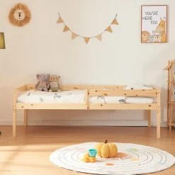 [En.Casa] Lit gigogne pour enfant Sonkajärvi avec 2 tiroirs bois de pin 90 x 200 cm naturel en.casa* Lit Gigogne