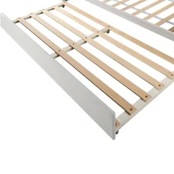 Lit Gigogne 90x200 cm - avec lit tiroir 90x190 cm et éclairage LED ambiant - sans matelas - revêtement en velours élégant - Beige><noscript><img width=
