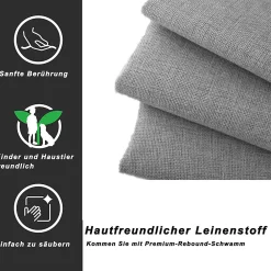 Lit Gigogne 90x200 cm - Lit enfant avec Tiroirs et Lit Gigogne, Revêtement en Lin, MDF et Métal - sans matelas - Gris><noscript><img width=