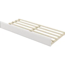 Okwish Lit gigogne 90x200 cm - Lit simple avec port USB et bande LED - Bois - Sans matelas - Blanc* Lit Gigogne