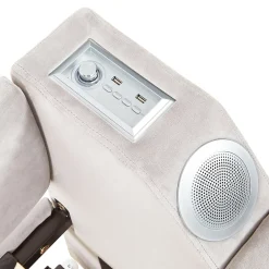 Okwish Lit Gigogne 90/180x190 cm - Lit Simple avec Rangement et Accoudoirs Larges, Système Bluetooth USB, Velours Beige* Lit Gigogne