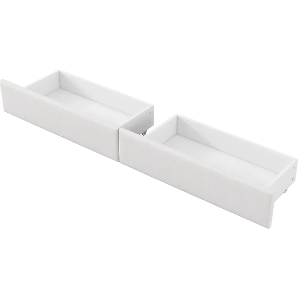 Okwish Lit gigogne 90x200 cm - Lit simple avec port USB et bande LED - Bois - Sans matelas - Blanc* Lit Gigogne